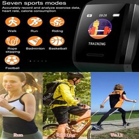 img 1 attached to 🌊 IP68 Waterproof Fitness Watch with Heart Rate Monitor, Smart Pedometer, Music Control, and Camera, Fitness Tracker for Men and Women (Black-01)