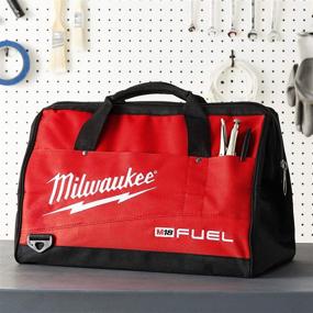 img 1 attached to 🛠️ Milwaukee Heavy Duty Canvas Tool Bag: 23x12x12 Inch with 6 Pockets - The Essential Toolbox Companion