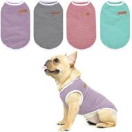 🐶 bingpet striped dog t-shirt 4 pack: breathable cotton clothes for summer - small to medium dogs, puppies, boys and girls логотип