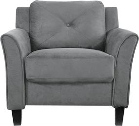 img 4 attached to 😍 LifeStyle Solutions Collection Grayson Micro-Fabric Chair: Stylish Dark Gray Chair, 35.43"x 32"x 32.68