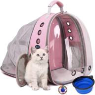 🐱 high-quality cat backpack carrier bubble bag: transparent ventilated pet backpack for small dogs - perfect for hiking, travel, outdoors. airline-approved space capsule backpack logo