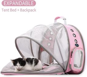 img 2 attached to 🐱 High-Quality Cat Backpack Carrier Bubble Bag: Transparent Ventilated Pet Backpack for Small Dogs - Perfect for Hiking, Travel, Outdoors. Airline-Approved Space Capsule Backpack