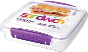 img 1 attached to 🥪 Sistema KLIP IT Accents Collection Sandwich Box: Secure 15.2 oz./0.5 L Food Storage Container (Color Varies)