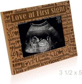 img 2 attached to Kate Posh Love at First Sight - Engraved Natural Wood Sonogram Picture Frame (3 1/2 x 5 Horizontal)