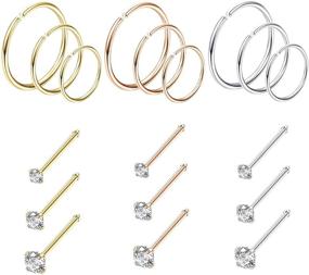 img 4 attached to 🔩 Jstyle 18Pcs Stainless Steel Women's Piercing Jewelry