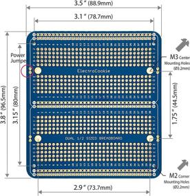 img 2 attached to ElectroCookie Solderable Breadboard PCB: Double Column 📦 Board for Arduino DIY Electronics Projects (3 Pack, Blue)