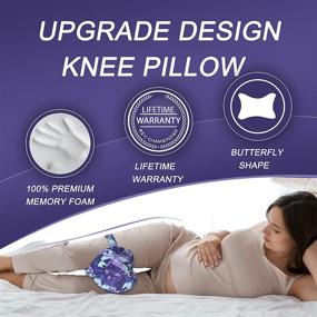 img 3 attached to BCOZIN Knee Pillow for Side Sleepers - 100% Pure Memory Foam Leg Pillow Between Legs for Sleeping, Orthopedic Support for Sciatica Pain Relief, Hip and Back Pain, Pregnancy - 1 Pcs, Purple