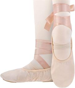 img 3 attached to 🩰 IJONDA Dansoft Ballet Shoes: Pink Satin Slippers for Girls and Women with Ribbons and Elastics - Perfect for Ballet Practice