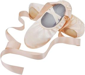 img 4 attached to 🩰 IJONDA Dansoft Ballet Shoes: Pink Satin Slippers for Girls and Women with Ribbons and Elastics - Perfect for Ballet Practice