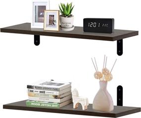 img 4 attached to 📦 Unihouse Floating Shelves: Stylish Wall-Mounted Wood Shelves for Versatile Home Décor, 15.8"x 5.9", Set of 2