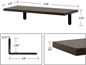 img 1 attached to 📦 Unihouse Floating Shelves: Stylish Wall-Mounted Wood Shelves for Versatile Home Décor, 15.8"x 5.9", Set of 2