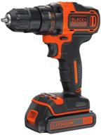 🔩 black+decker 20v max cordless drill/driver - bdcdd220c with lithium battery and 2 speeds логотип