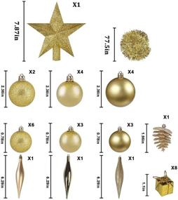 img 2 attached to 🎄 Pack of 50 Gold Shatterproof Christmas Tree Ornaments with Reusable Hand-held Gift Package - Decorative Balls for Xmas Tree Decoration, Indoor and Outdoor Hanging - Festive Xmas Decor