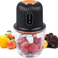 🔌 usb charged electric food chopper - mini meat grinder, kitchen food processor, portable with 4 speeds adjustment, 3 sharp stainless steel blades, 200w логотип