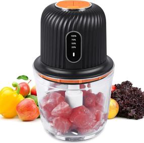 img 4 attached to 🔌 USB Charged Electric Food Chopper - Mini Meat Grinder, Kitchen Food Processor, Portable with 4 Speeds Adjustment, 3 Sharp Stainless Steel Blades, 200W