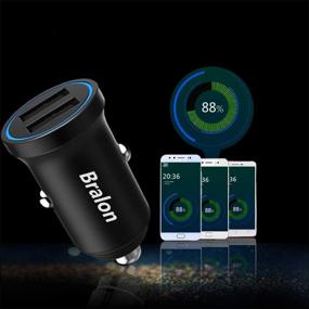 img 1 attached to Bralon Zinc Alloy USB Car Charger: 24W/4.8A Dual Port Fast Adapter for iPhone 11 Pro/Xs/Xr/X/8, iPad, Galaxy Note S10/S9/S8, and More