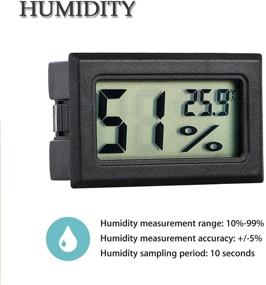 img 3 attached to 🌡️ Veanic 4-Pack Mini Digital Temperature Humidity Meters Gauge - Indoor Thermometer Hygrometer LCD Display for Humidors, Cars, Greenhouses, and Rooms - Celsius ℃ Display