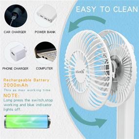 img 1 attached to ⚡️ White Portable Desk Fan - Foldable, Rechargeable, and Super Quiet with 3 Speeds - Ideal for Office, Home, and Outdoor Use