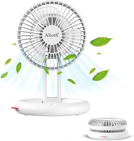 img 4 attached to ⚡️ White Portable Desk Fan - Foldable, Rechargeable, and Super Quiet with 3 Speeds - Ideal for Office, Home, and Outdoor Use