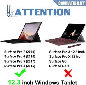 img 3 attached to 🍷 Wineecy Backlit Keyboard Case for Surface Pro 7/6/5/4 12.3 Inch Tablet - Folio Smart Cover Case with Detachable Wireless 7 Colors Light Keyboard