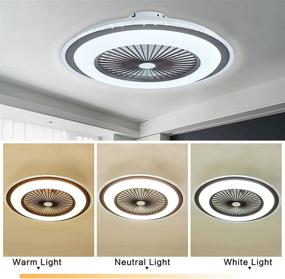 img 1 attached to 💡 36W Dimmable LED Ceiling Fan Chandelier with Remote Control - Adjustable Wind Speed, Modern Brown Bedroom Ceiling Lighting