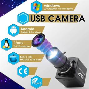 img 2 attached to 📷 High Definition 1080P 2MP Webcam with Varifocal Lens & High Speed VGA 100fps USB - CMOS OV2710 Sensor - Mini Industrial Camera with Aluminum Mini Case - Play & Plug - Free Drive OTG 2.0 Camera