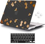 📱 icasso rubber coated macbook pro 15 case 2018 2017 2016 a1990/a1707 release - honeycomb design | compatible with apple macbook pro 15" with touch bar and touch id | includes keyboard cover logo