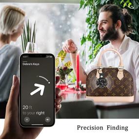 img 1 attached to 🎁 Стильный кожаный чехол Airtag для Apple AirTag - сверкающий брелок-держатель с блестками из страз - дополнительно прочное кольцо для Air Tag Tracker - идеальный подарок на день рождения мамы - 1 шт.
