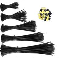 🔗 honyear zip ties 500 pcs: self-locking nylon cable ties - 4/5/6/8/10 inch, black, uv resistant, heavy duty logo