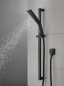 img 3 attached to 🚿 Delta Faucet Pivotal 3-Spray Handheld Shower Head with Slide Bar – Matte Black: Innovative H2Okinetic Technology for Ultimate Shower Experience