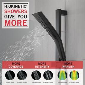 img 1 attached to 🚿 Delta Faucet Pivotal 3-Spray Handheld Shower Head with Slide Bar – Matte Black: Innovative H2Okinetic Technology for Ultimate Shower Experience