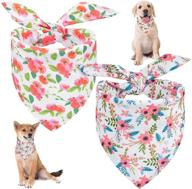 🐾 versatile dog bandanas for medium and small dogs - personalized, adjustable & stylish accessories - 2 pack логотип