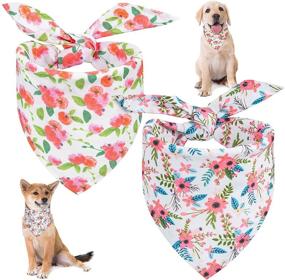 img 4 attached to 🐾 Versatile Dog Bandanas for Medium and Small Dogs - Personalized, Adjustable & Stylish Accessories - 2 Pack