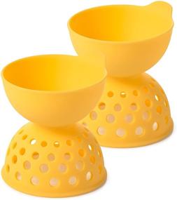 img 4 attached to 🍳 Yellow OXO Good Grips Silicone Egg Poachers - Set of 2 for Enhanced SEO