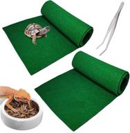 🐍 premium reptile carpet mat: ultimate terrarium liner for bearded dragons, lizards, tortoises, geckos, snakes | 39’’x 20’’ size | gallon supplies included! logo
