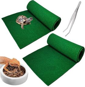 img 4 attached to 🐍 Premium Reptile Carpet Mat: Ultimate Terrarium Liner for Bearded Dragons, Lizards, Tortoises, Geckos, Snakes | 39’’x 20’’ Size | Gallon Supplies Included!