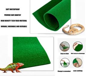 img 1 attached to 🐍 Premium Reptile Carpet Mat: Ultimate Terrarium Liner for Bearded Dragons, Lizards, Tortoises, Geckos, Snakes | 39’’x 20’’ Size | Gallon Supplies Included!