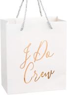 🛍️ crisky 12-pack rose gold bridesmaid gift bags - ideal for bachelorette, hen party, bridal showers; 4"x8"x9" bags for gifting bride tribe logo