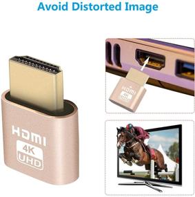 img 1 attached to 🔌 6 пакетов HDMI-продолжения 4K, плагин для головного эмулятора дисплея Ghost, [3840x2160@60Гц следующего поколения], высокое разрешение виртуального мониторного адаптера для майнинга, совместимый с Windows Mac OSX