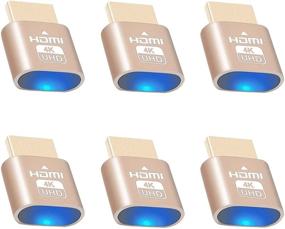 img 3 attached to 🔌 6 пакетов HDMI-продолжения 4K, плагин для головного эмулятора дисплея Ghost, [3840x2160@60Гц следующего поколения], высокое разрешение виртуального мониторного адаптера для майнинга, совместимый с Windows Mac OSX