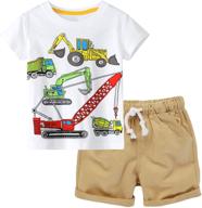 toddler boys shorts set: summer short sleeve t shirt and shorts combo - 2 piece set logo