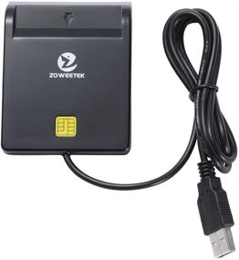 img 1 attached to ZOWEETEK Smart Card Reader: DOD Military USB Common Access CAC - Windows, Mac OS, Linux Compatible