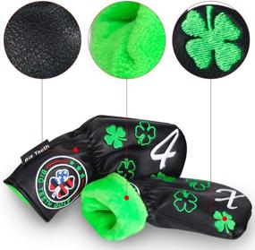 img 3 attached to 🍀 Lucky Clover Golf Club Protectors: 11Pcs BIG TEETH Iron Head Covers for Titleist Callaway Taylormade - Ultimate Club Protection