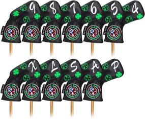 img 4 attached to 🍀 Lucky Clover Golf Club Protectors: 11Pcs BIG TEETH Iron Head Covers for Titleist Callaway Taylormade - Ultimate Club Protection