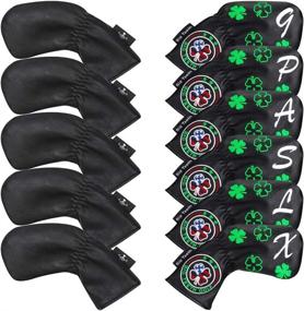 img 1 attached to 🍀 Lucky Clover Golf Club Protectors: 11Pcs BIG TEETH Iron Head Covers for Titleist Callaway Taylormade - Ultimate Club Protection