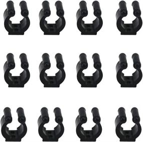 img 4 attached to 🎱 Convenient Cue Locating Clip Holder: Keep Your Billiards Snooker Cue or Fishing Pole Secure with 12 Pcs of Black Rod Holder Clips for Pool Cue Racks or Fishing Rod Storage Rack