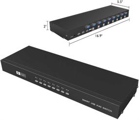 img 2 attached to 🖥️ RIJER 8 Port Manual Smart VGA USB KVM Switch 801UK - Efficient PC Computer DVR Selector with KM Combo Control for 8 Hosts, Extension Switcher, and 8PCS Original Cable