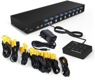 🖥️ rijer 8 port manual smart vga usb kvm switch 801uk - efficient pc computer dvr selector with km combo control for 8 hosts, extension switcher, and 8pcs original cable logo