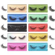 🐱 pooplunch natural wispy faux mink false eyelashes - pack of 10 pairs, cat eye light volume fake eyelashes with individual boxes logo