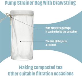 img 1 attached to 🌱 Compost Tea Bag with Pump Strainer - Mesh Filter Bag (600 µm) for Easy Straining, Prevents Clogging - Size: 23 x 16 cm (Pack of 5)